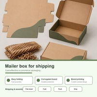 Ensemble de boîtes en carton ondulé pour colis de chaussettes et sous-vêtements personnalisés, avec bande de déchirement et conception de colisage prêt à l'envoi pour retour, assortiment