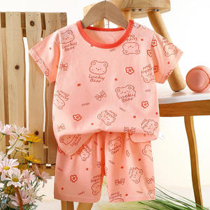 Agent d'achat de Guangzhou : Ensemble en coton à manches courtes pour enfants, T-shirt d'été pour garçons, Short d'été pour filles, Vente en gros pour bébés - Product Image 2