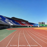Lapangan Lari Taman Umum Lapisan Ganda Karet PU Bernapas, Disetujui IAAF 14mm Kelas Profesional untuk Kampus Filipina