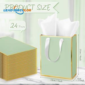 Medium Size Luxury Paper Gift Bags With Bow <strong>Ribbon</strong> Handles Portable for Birthday Christmas Wedding Party Customizable Logo - Product Image 5