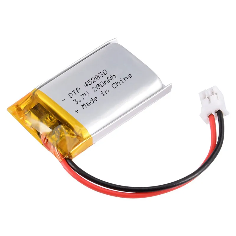 3,7 v 200 mah lithium polymer DTP452030 rechargeable battery