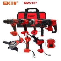 EKIIV Kit combiné matériel électrique perceuse sans fil ensemble autre clé à main Coffret à outils kit d'outils Ensembles d'outils