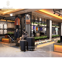 Soporte de ropa deportiva con tecnología personalizada, estante de exhibición, tienda de ropa al por menor, estante Led, tienda deportiva moderna, decoración de interiores