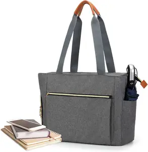 Bolsa de mão para laptop, bolsa portátil para professores com manga acolchoada e compartimentos para laptop