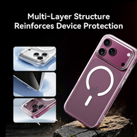 Étui magnétique fin TPC PC pour iPhone 18 Pro et iPhone 18 Pro Max, antichoc, toucher lisse, finition mate transparente