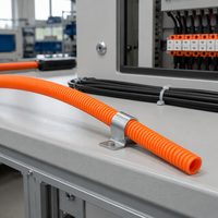 Tuyau ondulé ignifuge en PP orange AD21.2, conduit flexible, conduit électrique, lignes de câbles, installation de câbles pour nouvelles énergies
