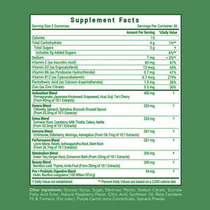 ביוקום גומי ירוק סופר-שמן-מזון ירוק במיוחד בתוספת רימונים, תרד, ברוקולי, שורש סלק, סלרי ותה ירוק - Product Image 2