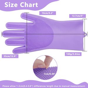 ถุงมืออาบน้ำสัตว์เลี้ยงซิลิโคนวิเศษ สำหรับสัตว์เลี้ยง ใช้ได้กับแชมพูอาบน้ำ แปรงสำหรับสุนัขและแมว (แพ็ค 2 ชิ้น) - Product Image 2