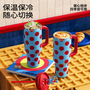 Tomic X Angel Cho Polka Dot Insulated Tumbler 1200ml Keep Hot <b>Cold</b> Drink <b>Cup</b> - Product Image 3