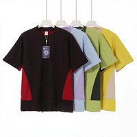 Kaos Leher Pria 240g Dua Warna, Cepat Kering, Katun Antibakteri Anti Tungau, untuk Olahraga Luar Ruangan, Santai, dan Keren