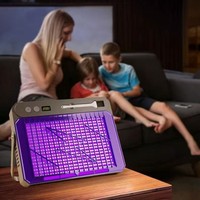 360 °   Lampe anti-moustiques de précision rechargeable UV, tapette électrique anti-insectes double usage (suspendue et sur pied)