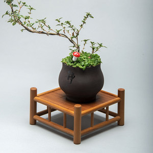 Mini Soporte de Bambú para Plantas de Escritorio, Uso Interior, para Plantas Verdes y Mesa de Té Zen - Product Image 1