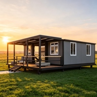 Maison conteneur modulaire préfabriquée Shinestone à double aile extensible, petite villa personnalisable avec système de plomberie et d'électricité sur mesure