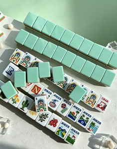 Jeu de tuiles de mahjong américaines en acrylique coloré, 160 pièces, luxe moderne, supports et pousseurs gravés sur mesure, Luxelife MJ-045 - Product Image 2