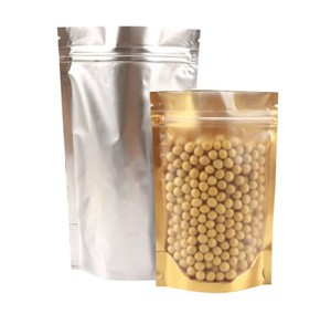 Bolsa de Mylar con Cierre de Aluminio y Tres Lados Sellados, Dorado Mate, con Logotipo Personalizado, Precio de Fábrica, 14X20cm, Paquete Promocional - Product Image 3