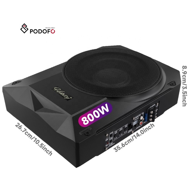 Podofo 1000W 10inch High Power Subwoofer with Audio Cable 12V Subwoofer Car Audio Modification Car Subwoofer Car Audio Speaker