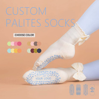 Chaussettes de sport personnalisées pour femmes avec nœud, douces et respectueuses de la peau, en coton, chaussettes de yoga Prayuti