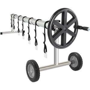 Enrouleur de couverture de piscine en aluminium VINGLI de 18 pieds avec roues pour piscines enterrées - Product Image 1