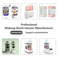 Machine de nettoyage de brosse de maquillage électrique avec porte-brosse de maquillage-outil de nettoyage de brosses automatiques portables pour toutes les tailles