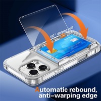 Étui de téléphone portable 3 en 1, portefeuille, coque transparente, support de téléphone portable, accessoire, porte-cartes, étui de téléphone pour Apple iPhone
