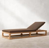 Chaise longue d'extérieur en teck haut de gamme pour piscine, hôtel, patio, lit de soleil en bois, transat de jardin, design moderne avec coussins