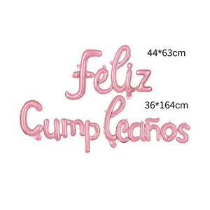 Ballons en aluminium en forme de lettres « Feliz Cumpleaños » pour la <span class=keywords><strong>fête</strong></span> d'<span class=keywords><strong>anniversaire</strong></span> espagnole, ensemble pour la célébration de mariage, fournisseur pour événements festifs - Product Image 4