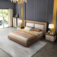 Ensemble de chambre à coucher de luxe au design moderne, lit, armoire, table de chevet, ensemble de chambre à coucher royal de luxe, meubles de chambre à coucher king size