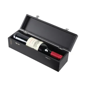 Luxus Wein kiste Holz Schnaps verpackung Einzel Wein Geschenk halter Mit Deckel Weinglas boxen Verpackung Geschenk box Verpackung