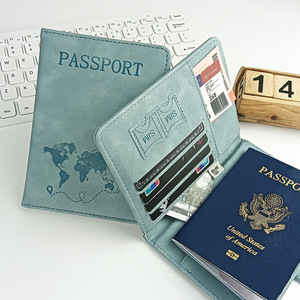 PU Leather Short Waterproof <b>RFID</b> Blocking Anti Theft Passport Holder SIM Card Slot Multi Functional Travel <b>Wallet</b> - Product Image 4