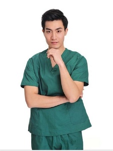 Conjunto de uniformes quirúrgicos para <span class=keywords><strong>hombre</strong></span> y mujer, pantalón con cuello en V y logo personalizado, 100% algodón, oem, venta al por mayor - Product Image 4