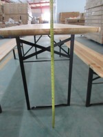 Ensemble de table et de bancs de bière en bois pour événements, 8 places, mobilier d'extérieur, table de jardin, table pliante pour fête, avec un bon support à trois pieds
