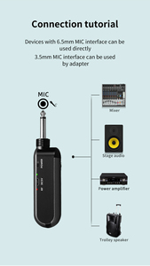 Microphone dynamique sans fil rechargeable longue portée UHF, microphone portable avec fonction d'écho pour karaoké à domicile, fête et karaoké familial - Product Image 4