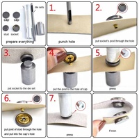 Botón a presión de metal de 4 piezas con resorte, redondo y cuadrado, de latón y acero inoxidable, de 12 mm y 15 mm, con grabado personalizado, para ropa y cascos.