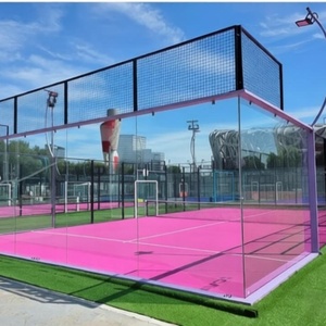 Terrain de padel panoramique professionnel <span class=keywords><strong>WPT</strong></span> standard avec structure en acier léger galvanisé et garantie d'un an - Product Image 5