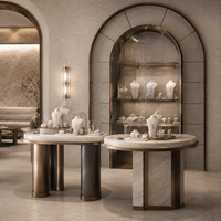 Vitrine d'éclairage LED pour bijouterie de luxe et centre commercial, avec design arqué personnalisé, solution complète pour l'aménagement de magasin
