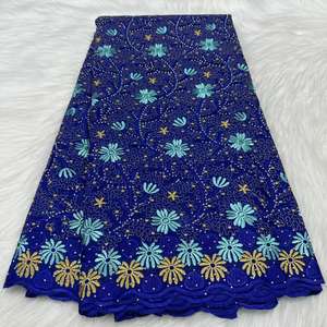 Voile 100% 棉编织网刺绣非洲瑞士蕾丝面料女孩时尚配饰材料 - Product Image 4