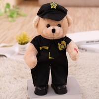 Peluches personnalisées pour enfants, jouet en peluche, cadeau d'anniversaire, dessin animé, police, ours en peluche