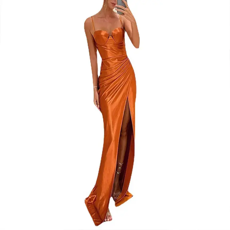 Autumn Holiday Slim Long Dresses Female European&american Temperament Sexy High Cup Fishtail Dress