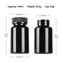 150ml de produits médicaux emballage vide de pilule de poudre de capsule de bouteille de pot en plastique avec le bouchon à vis pour l'usage industriel de vitamine