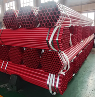 Tuyaux en acier au carbone ASTM de haute qualité ERW extrémités rainurées Tube de feu Sch 10/Sch 40 6m API pour FM couleur rouge résine époxy revêtue de poudre