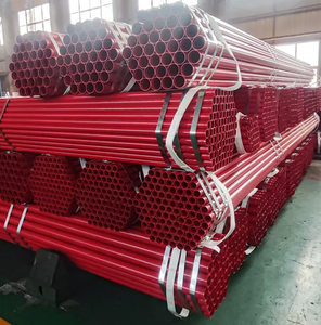Tubos de acero al carbono ASTM de alta calidad ERW Extremos ranurados Tubo de fuego <span class=keywords><strong>Sch</strong></span> 10/<span class=keywords><strong>Sch</strong></span> <span class=keywords><strong>40</strong></span> 6m API para FM Color rojo Resina epoxi Recubierto en polvo - Product Image 4