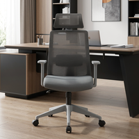 Chaise de bureau ergonomique avec dossier en maille et appui-tête, confortable et durable, couleur personnalisable, adaptée au bureau, au bureau à domicile