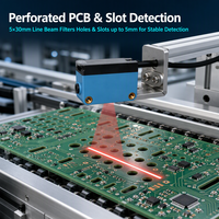 Capteur photoélectrique à suppression d'arrière-plan 5x30mm, capteur optique à bande réfléchissante diffuse IP67 pour PCB perforé