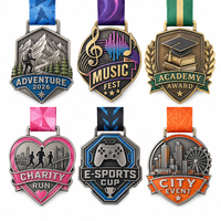 Médailles personnalisées en alliage de zinc 3D pour l'Académie de musique d'aventure 2026, la course caritative d'e-sport et l'événement urbain, avec ruban