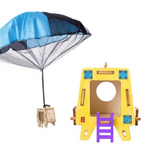 Wissenschaft und Technologie Kleines Modell einer Marslandungskapsel für Kleinkinder 0-3 Monate Outdoor Eltern-Kind-<span class=keywords><strong>Spiel</strong></span> DIY Handgeworfener Holz-Fallschirm - Product Image 1