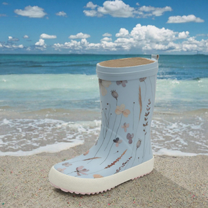 Kids Floral Rubber Rain <b>Boots</b> Waterproof Anti Slip Mid Calf Wellie Cartoon Outdoor Shoes Custom OEM - Product Image 3