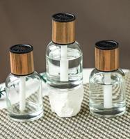 Flacon diffuseur en verre vide de 100 ml avec bouchon en caoutchouc, impression sérigraphique, emballage rechargeable pour parfum