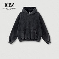 Sweat à capuche oversize pour homme, coupe lourde, délavé à l'acide, effet délavé minéral, poche kangourou, bords bruts, style streetwear, personnalisable avec logo