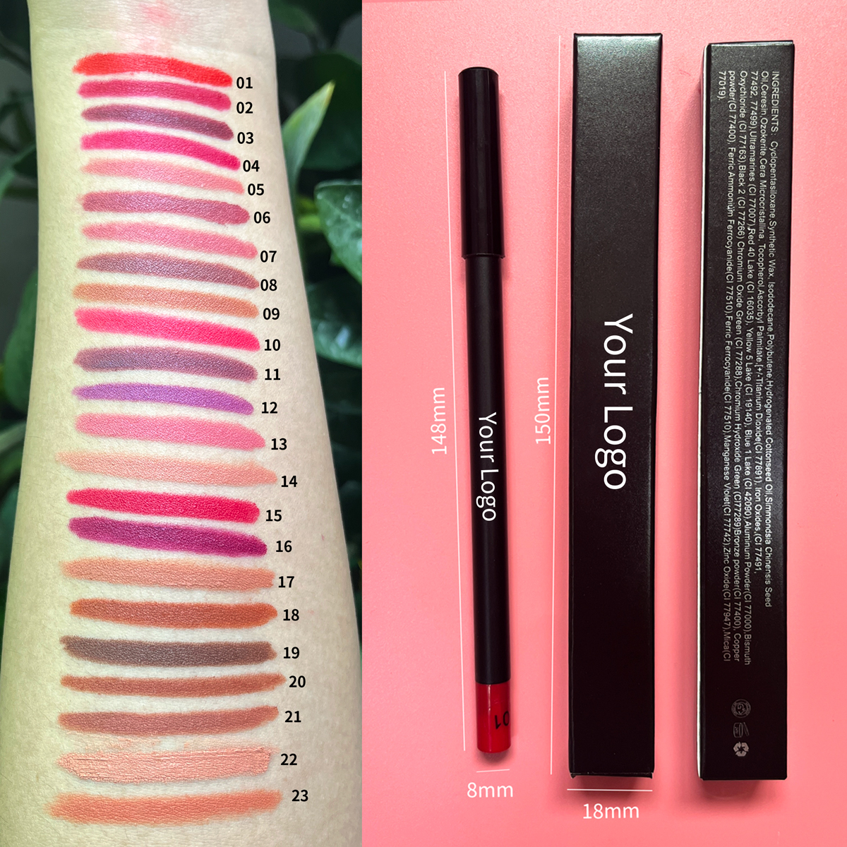 Косметика lipliner Водостойкая Подводка для губ Крем-карандаш телесный веганский подводка для губ lipliner