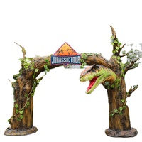 Parc à thème d'aventure Porte interactive d'entrée Modèle animatronique Porte de dinosaure Parc d'attractions Décoration artificielle